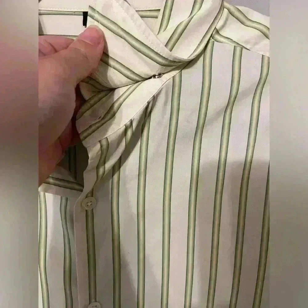 Theory Men’s Button Up/Down Snap Collar Striped D… - image 6